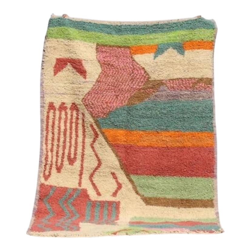 Ręcznie tkany dywan 140x260 cm, wełna, multikolor, Maroko