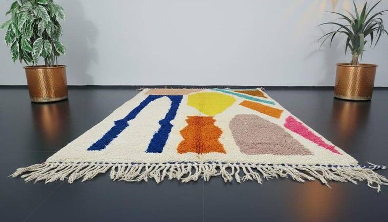 Ręcznie tkany dywan 140x260 cm, wełna, multikolor, Maroko - 199732