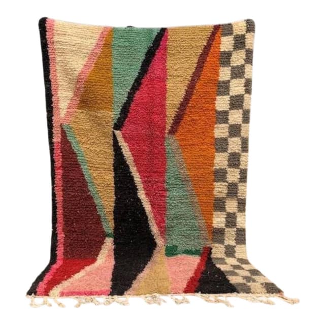 Handwoven rug 160x240 cm, wool, multicolour, Morocco - DIMENSION