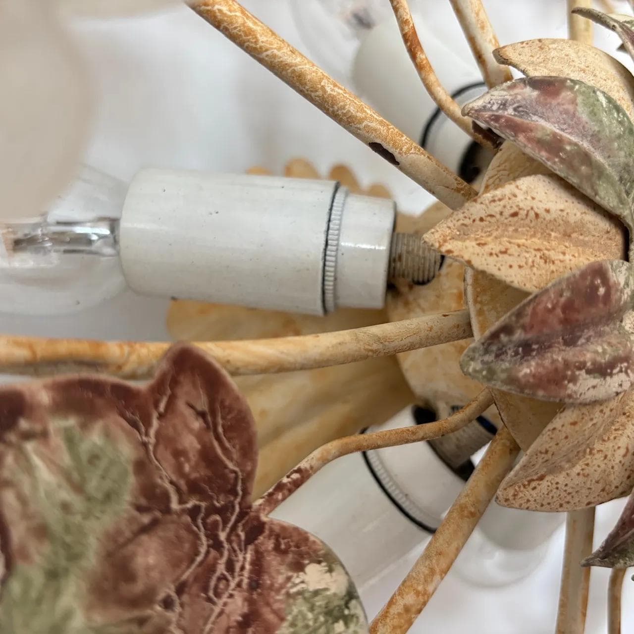 Wielokolorowy plafon florystyczny w stylu glamour, Niemcy, lata 80. - 13936