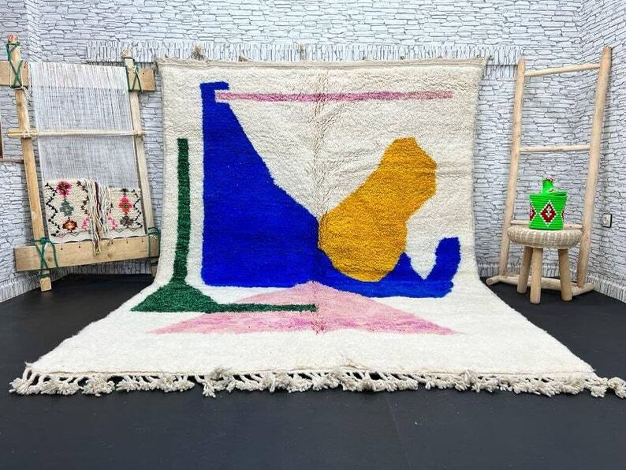 Handwoven rug 200x300 cm, wool, multicolor, Morocco - 199696