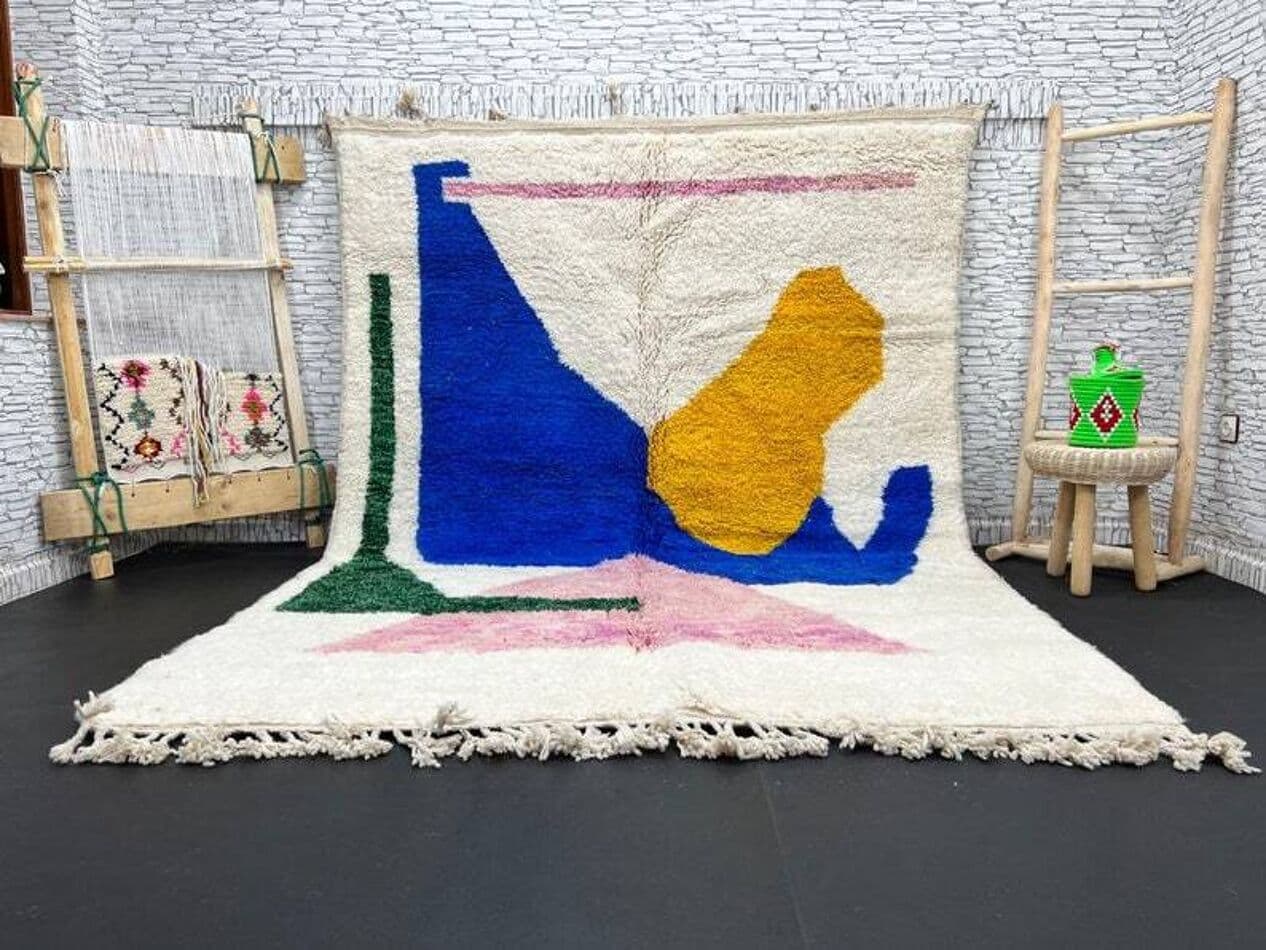 Handwoven rug 200x300 cm, wool, multicolor, Morocco - 199697