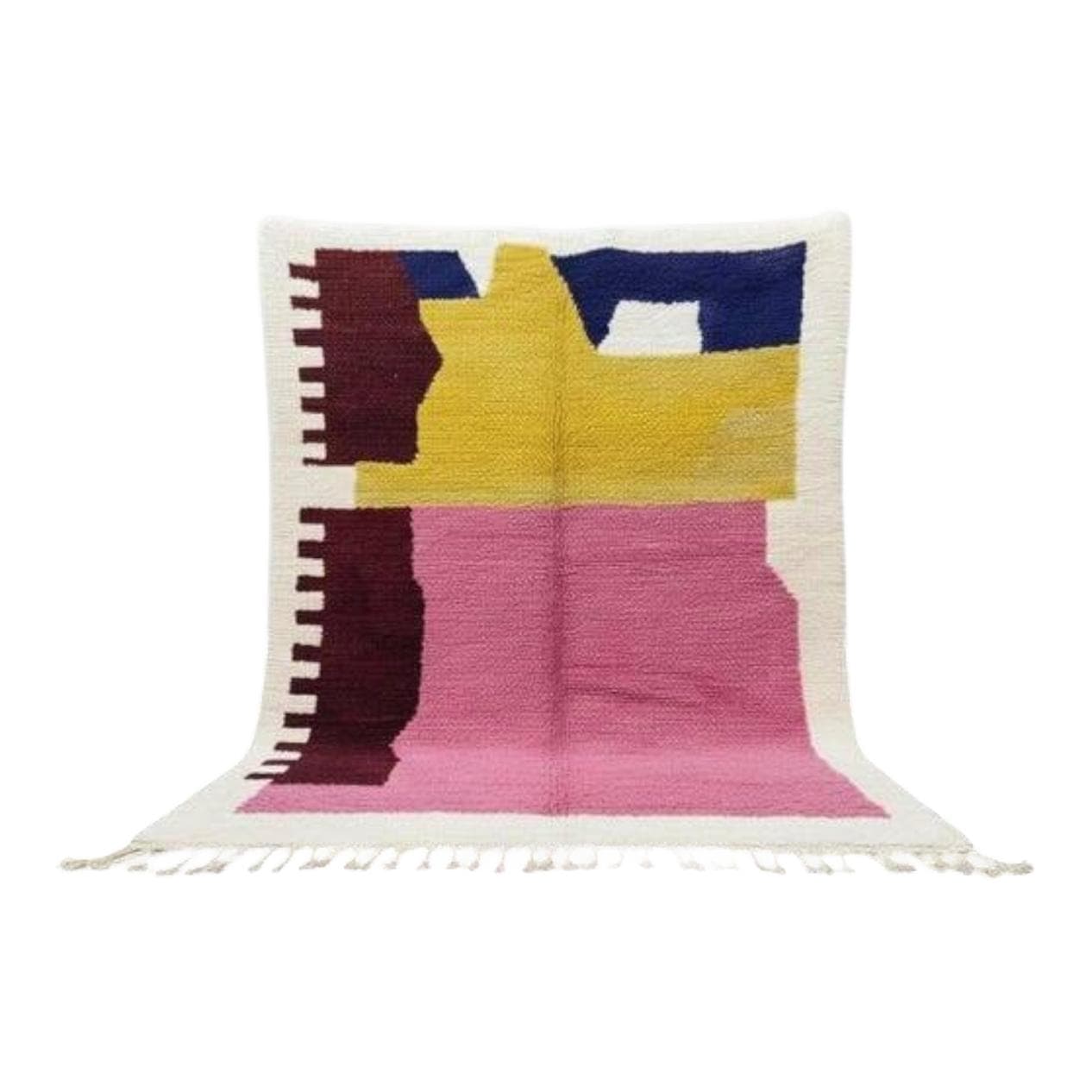 Handwoven rug 100x200 cm, wool, multicolour, Morocco