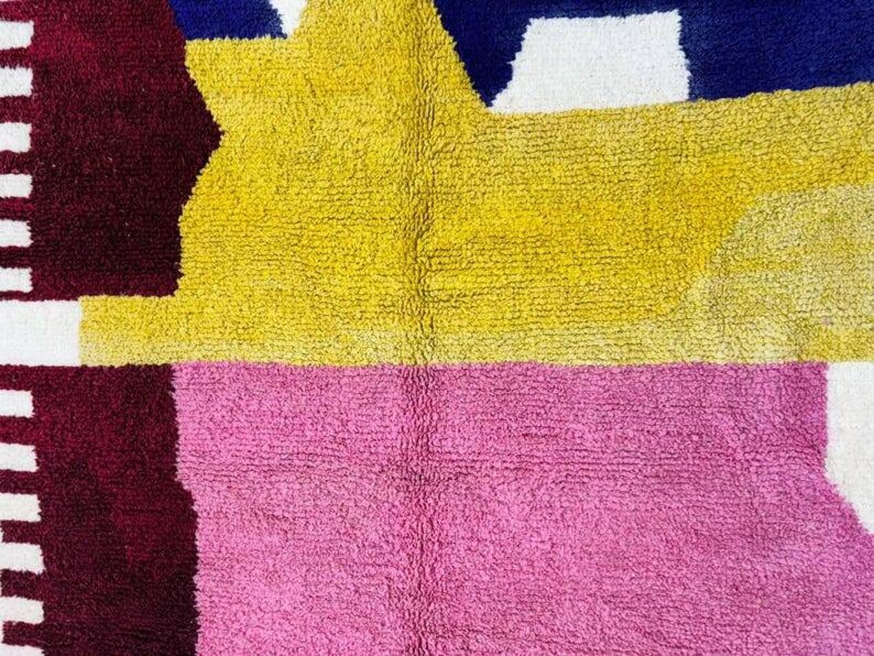 Handwoven rug 100x200 cm, wool, multicolour, Morocco - 199694