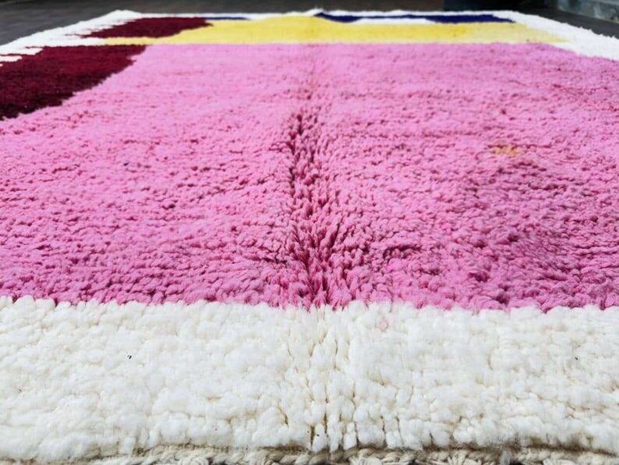 Handwoven rug 100x200 cm, wool, multicolour, Morocco - 199691