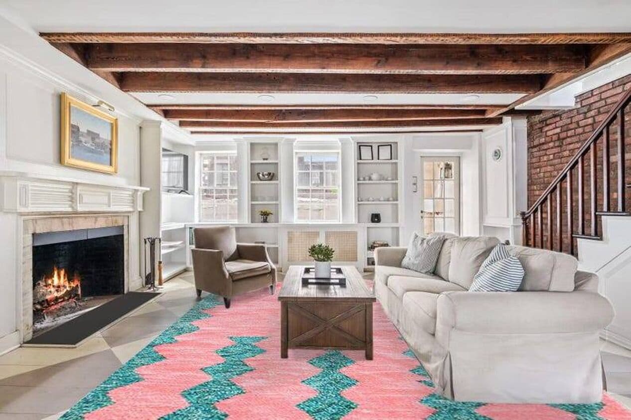 Handwoven rug 150x250 cm, wool, pink, Morocco - 199677