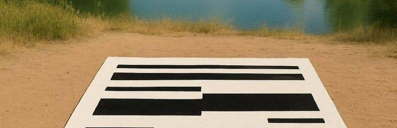 Handwoven rug 150x260 cm, wool, ivory, black, Morocco - 199639