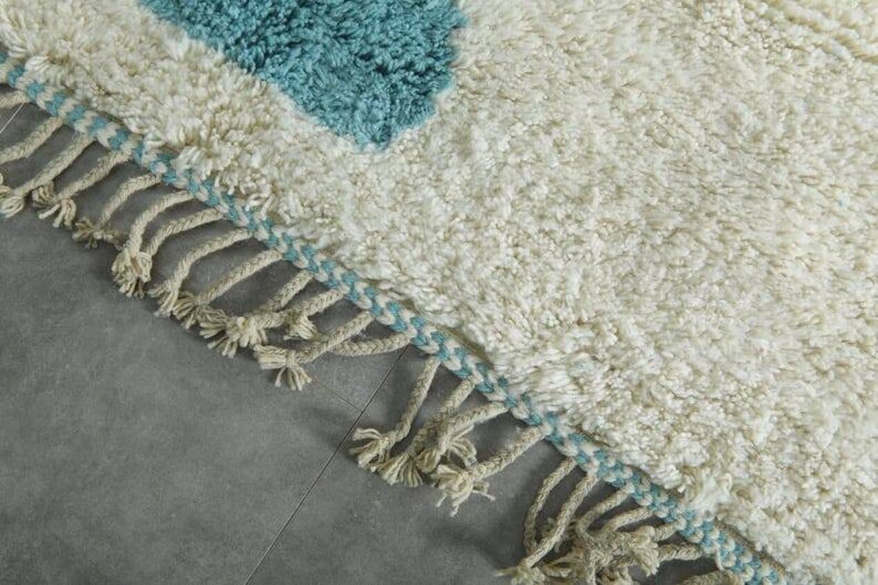 Ręcznie tkany dywan 150x260 cm, wełna, niebieski, Maroko - 199627