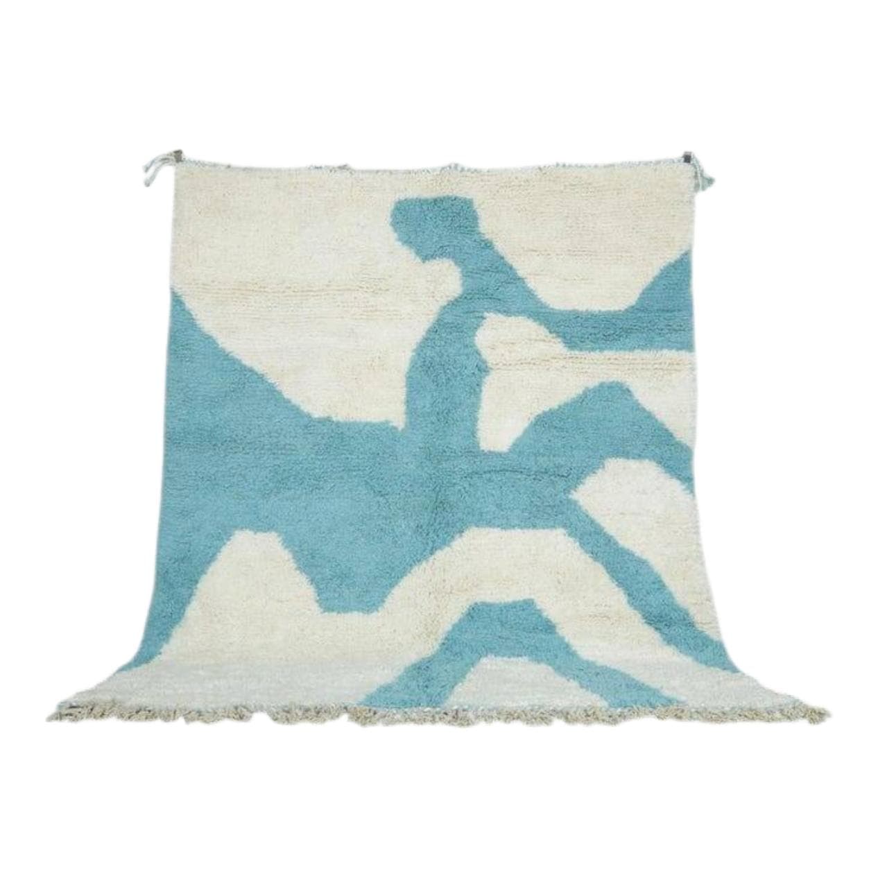 Ręcznie tkany dywan 150x260 cm, wełna, niebieski, Maroko