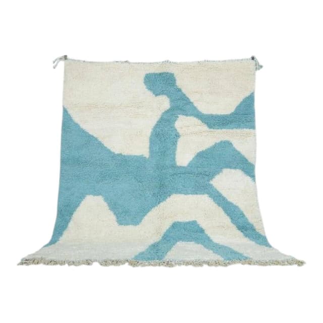 Ręcznie tkany dywan 150x260 cm, wełna, niebieski, Maroko - WYMIARY