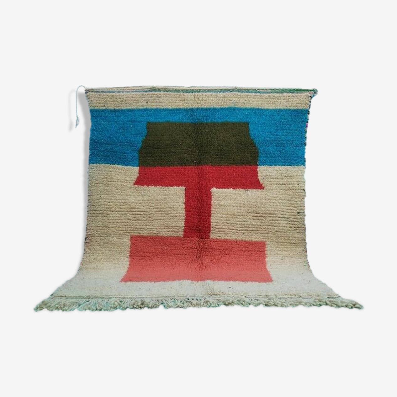 Handwoven rug 140x260 cm, wool, multicolour, Morocco - 199614