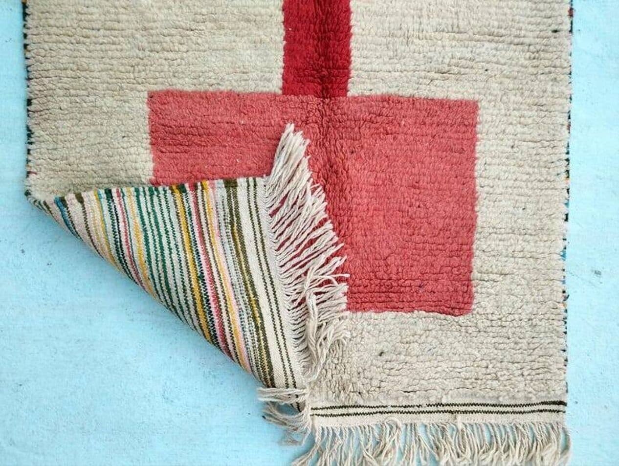 Handwoven rug 140x260 cm, wool, multicolour, Morocco - 199620