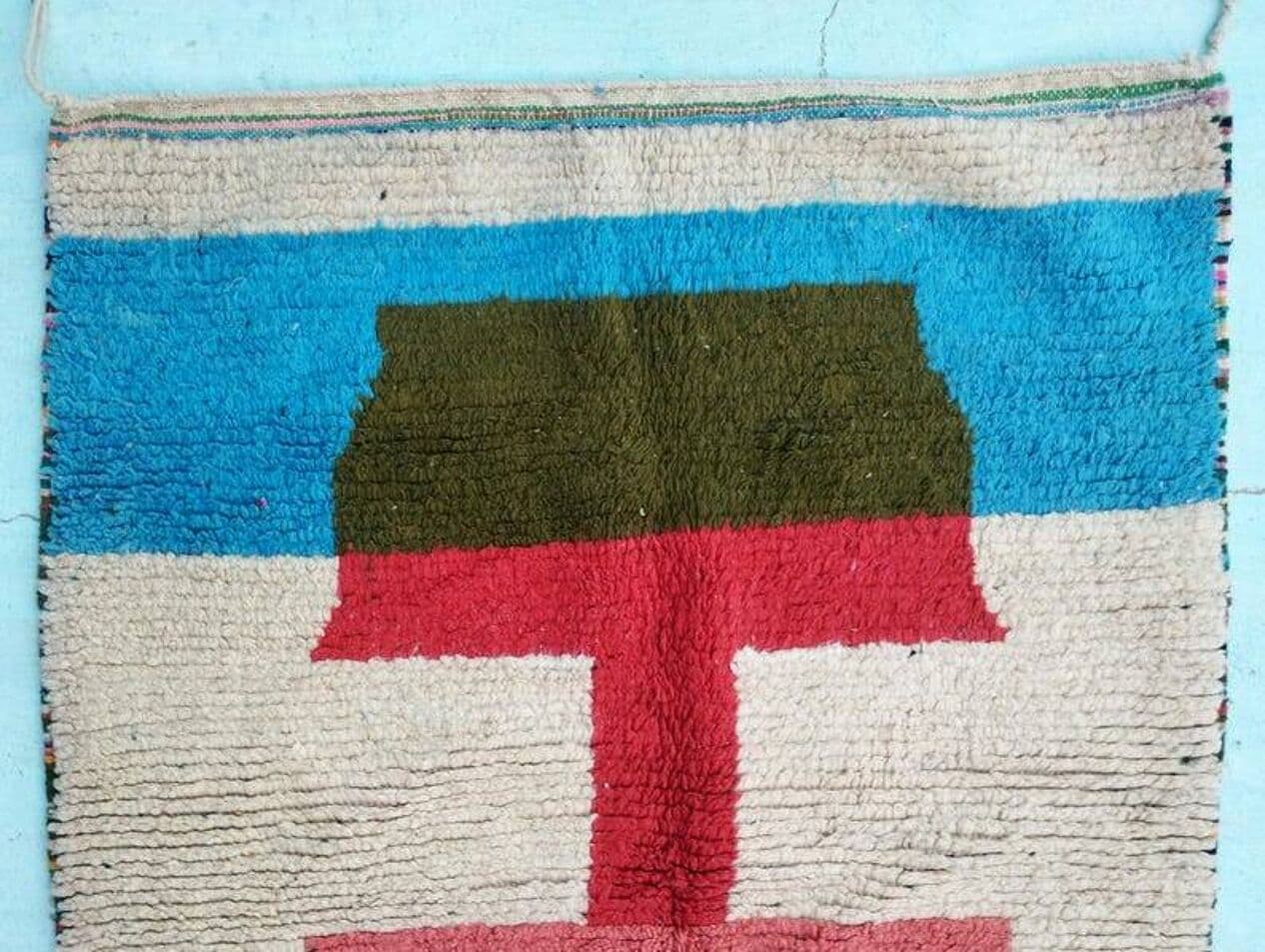 Handwoven rug 140x260 cm, wool, multicolour, Morocco - 199618