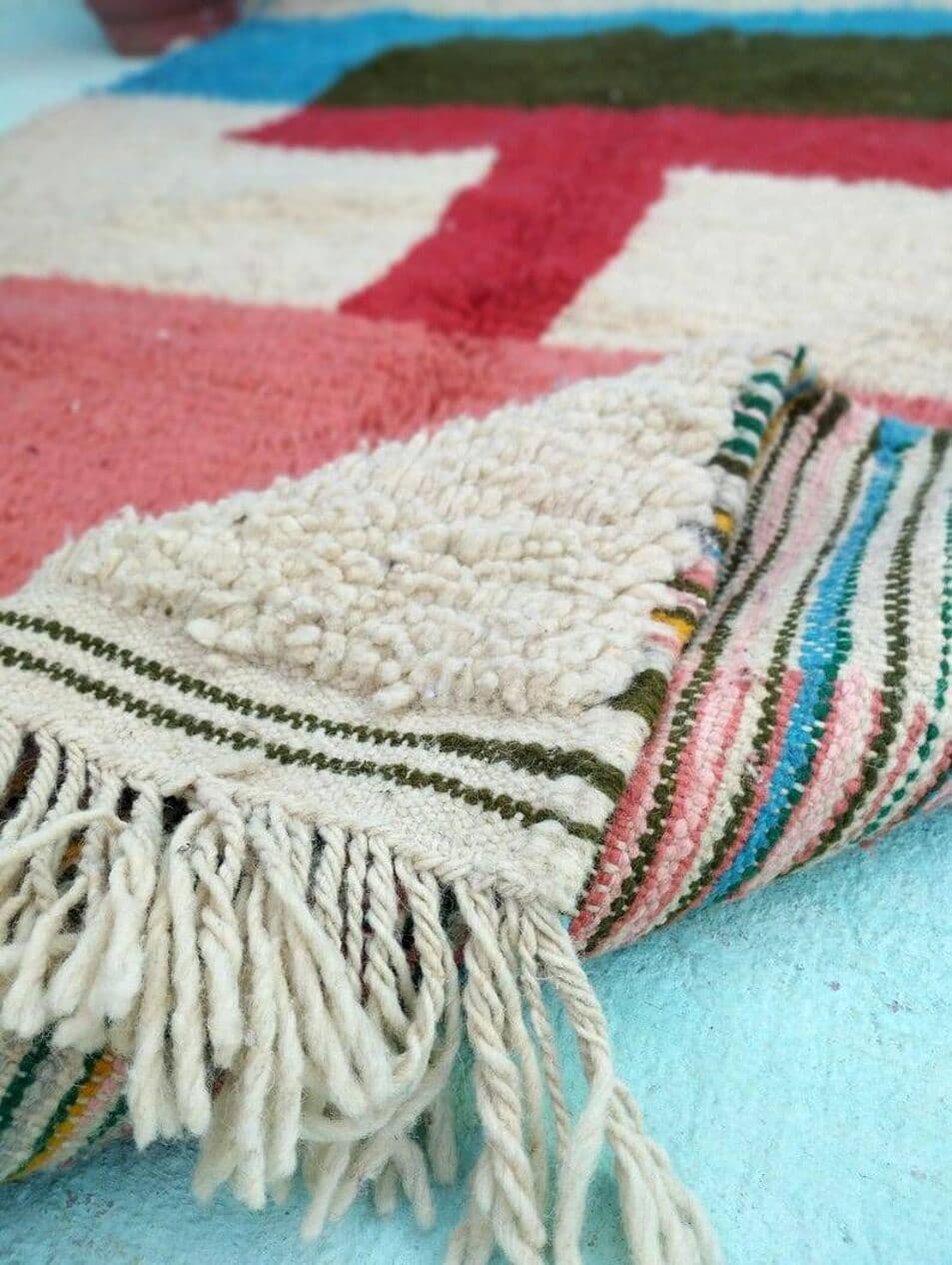 Handwoven rug 140x260 cm, wool, multicolour, Morocco - 199619