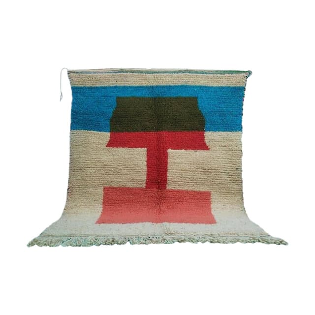 Handwoven rug 140x260 cm, wool, multicolour, Morocco - DIMENSION