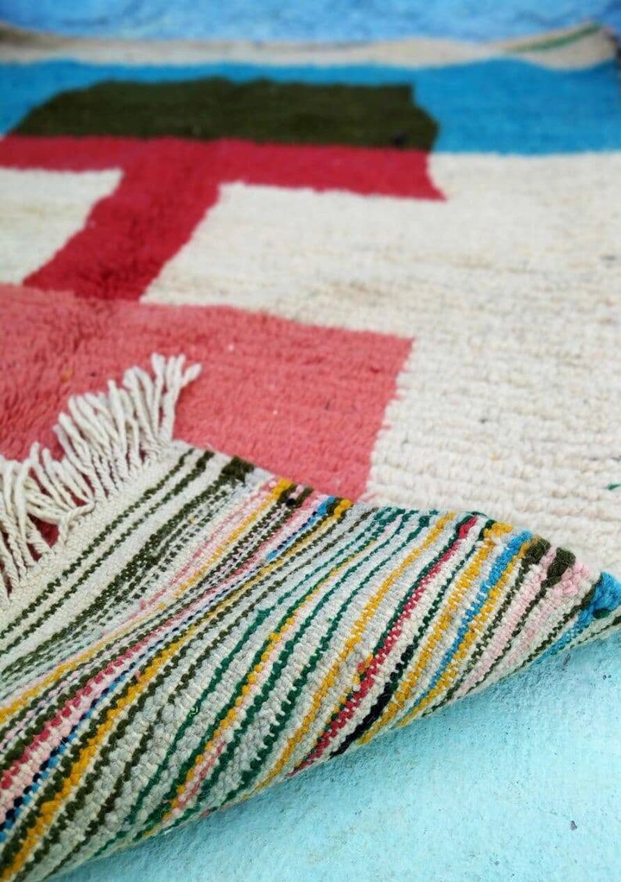 Handwoven rug 140x260 cm, wool, multicolour, Morocco - 199616