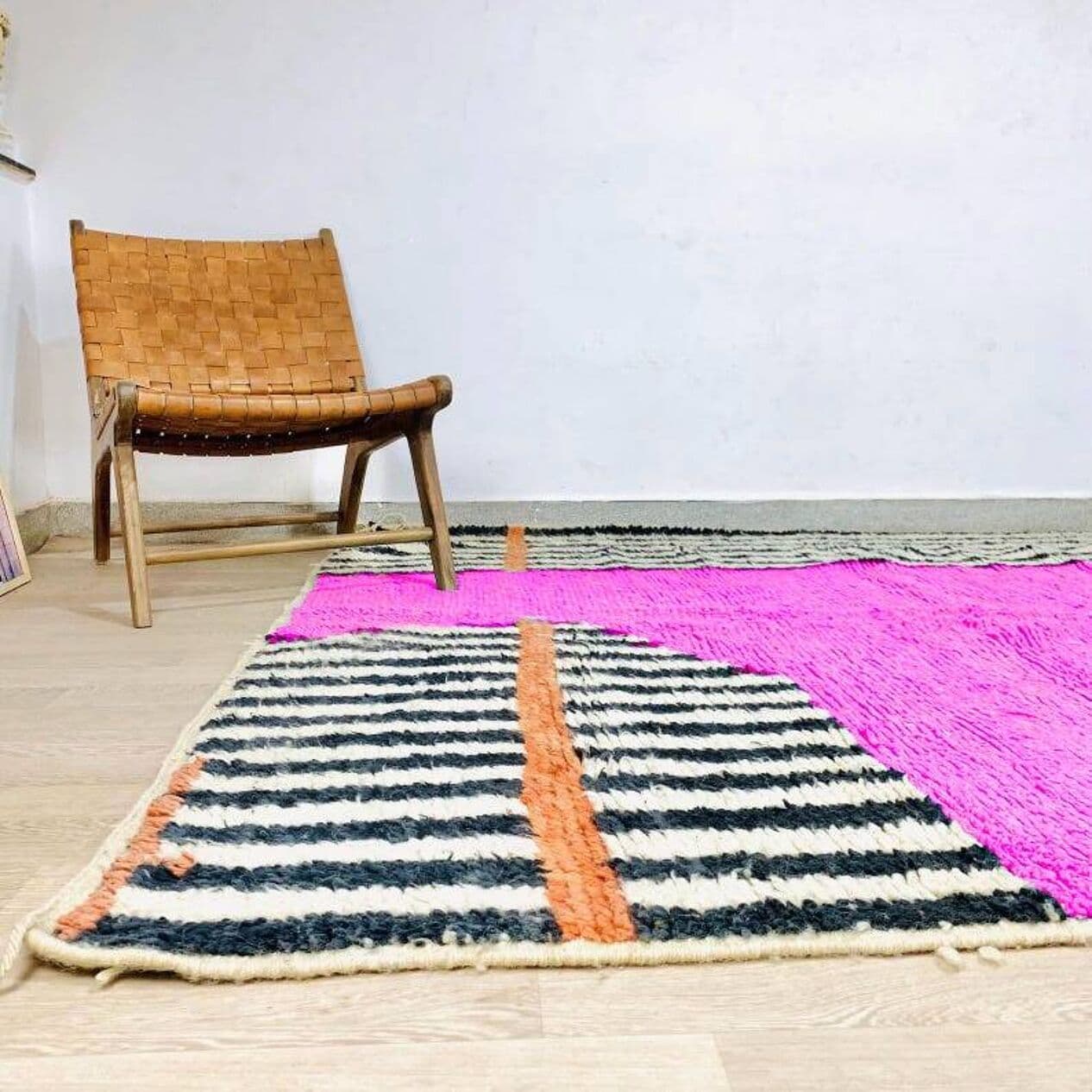 Handwoven rug 140x260 cm, wool, multicolour, Morocco - 199575