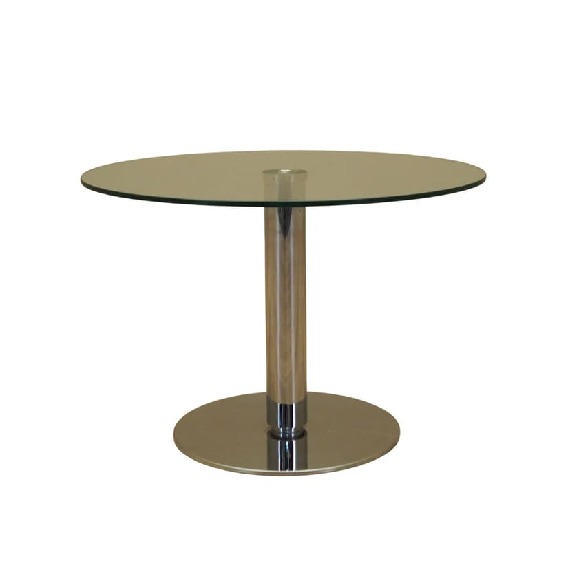 Stolik kawowy, szkło transparent, metal chromowany, BoConcept, Dania, lata 70.