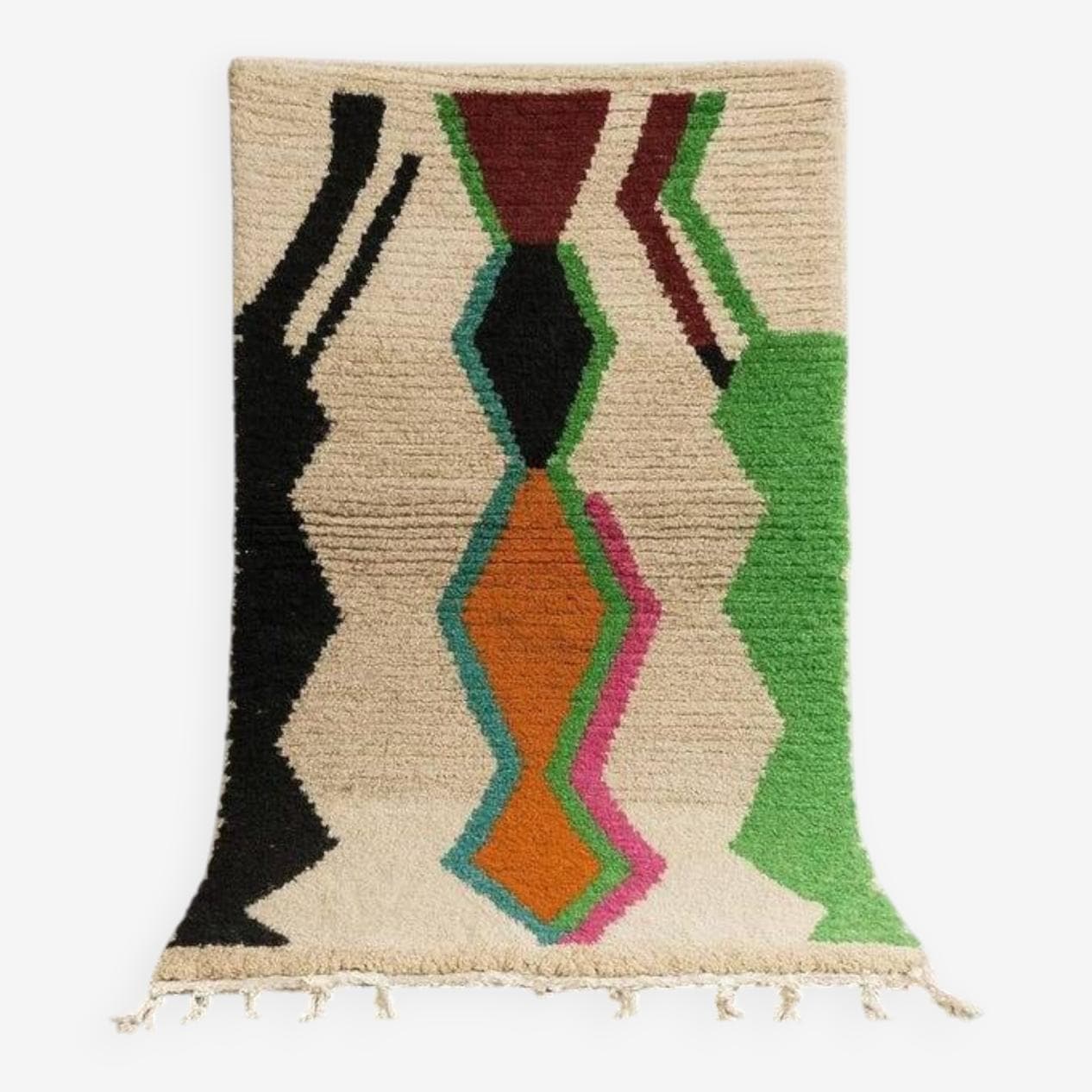 Handwoven rug 150x250 cm, wool, multicolour, Morocco - 199546