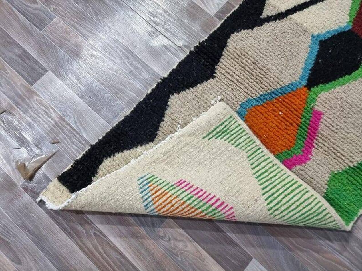 Handwoven rug 150x250 cm, wool, multicolour, Morocco - 199550