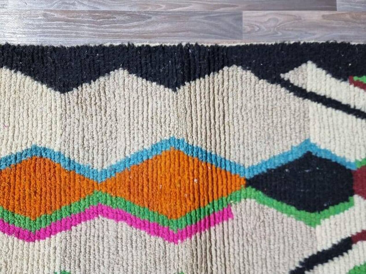 Handwoven rug 150x250 cm, wool, multicolour, Morocco - 199549