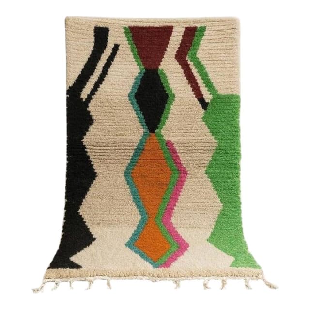 Handwoven rug 150x250 cm, wool, multicolour, Morocco - DIMENSION