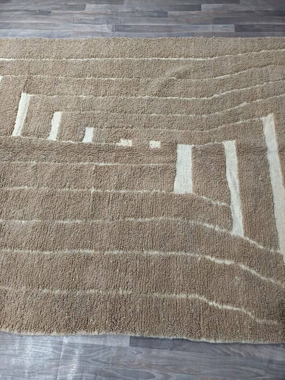 Ręcznie tkany dywan 150x250 cm, wełna, beżowy, Maroko - 199543