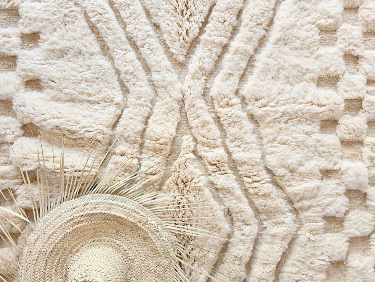 Ręcznie tkany dywan 150x260 cm, wełna, biały, Maroko - 199521