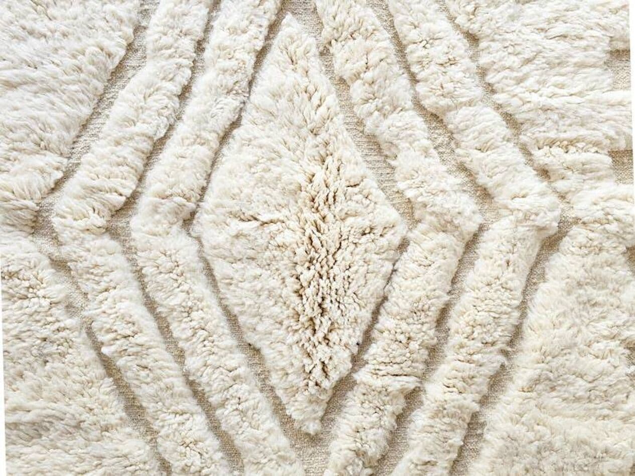 Ręcznie tkany dywan 150x260 cm, wełna, biały, Maroko - 199524