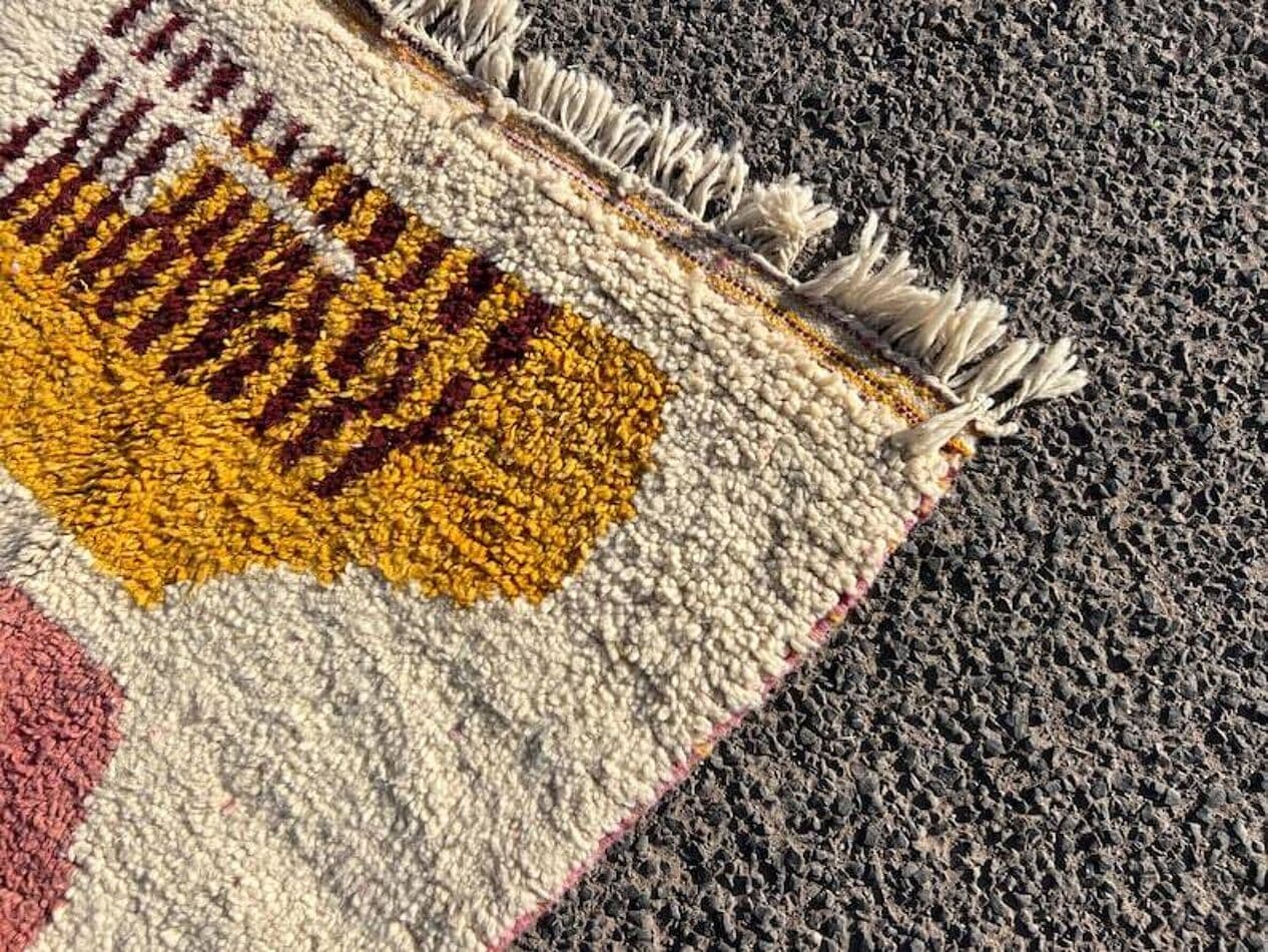 Ręcznie tkany dywan 100x200 cm, wełna, multikolor, Maroko - 199503