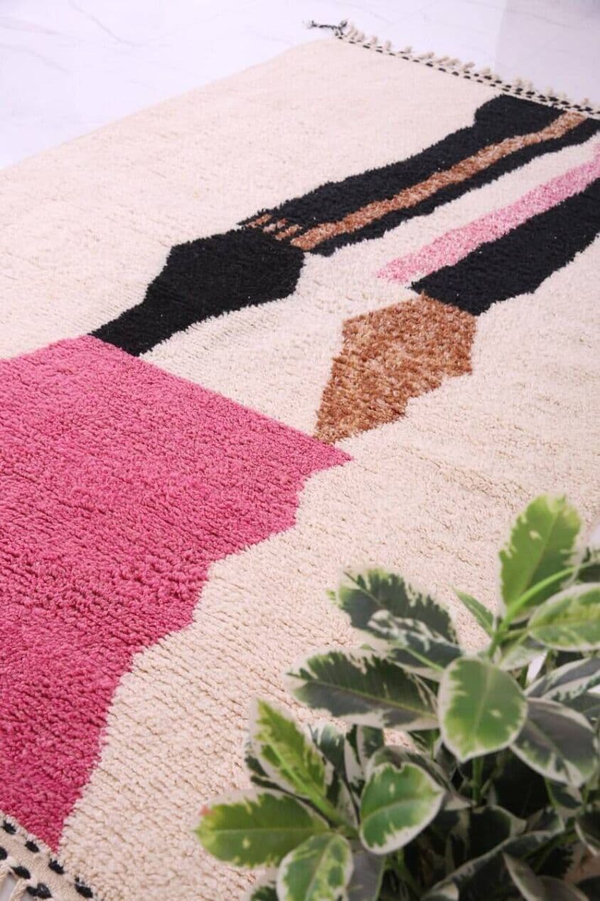 Handwoven rug 160x240 cm, wool, multicolour, Morocco - 199458