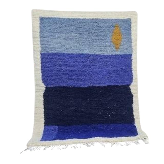 Handwoven rug 200x300 cm, wool, blue, Morocco - DIMENSION