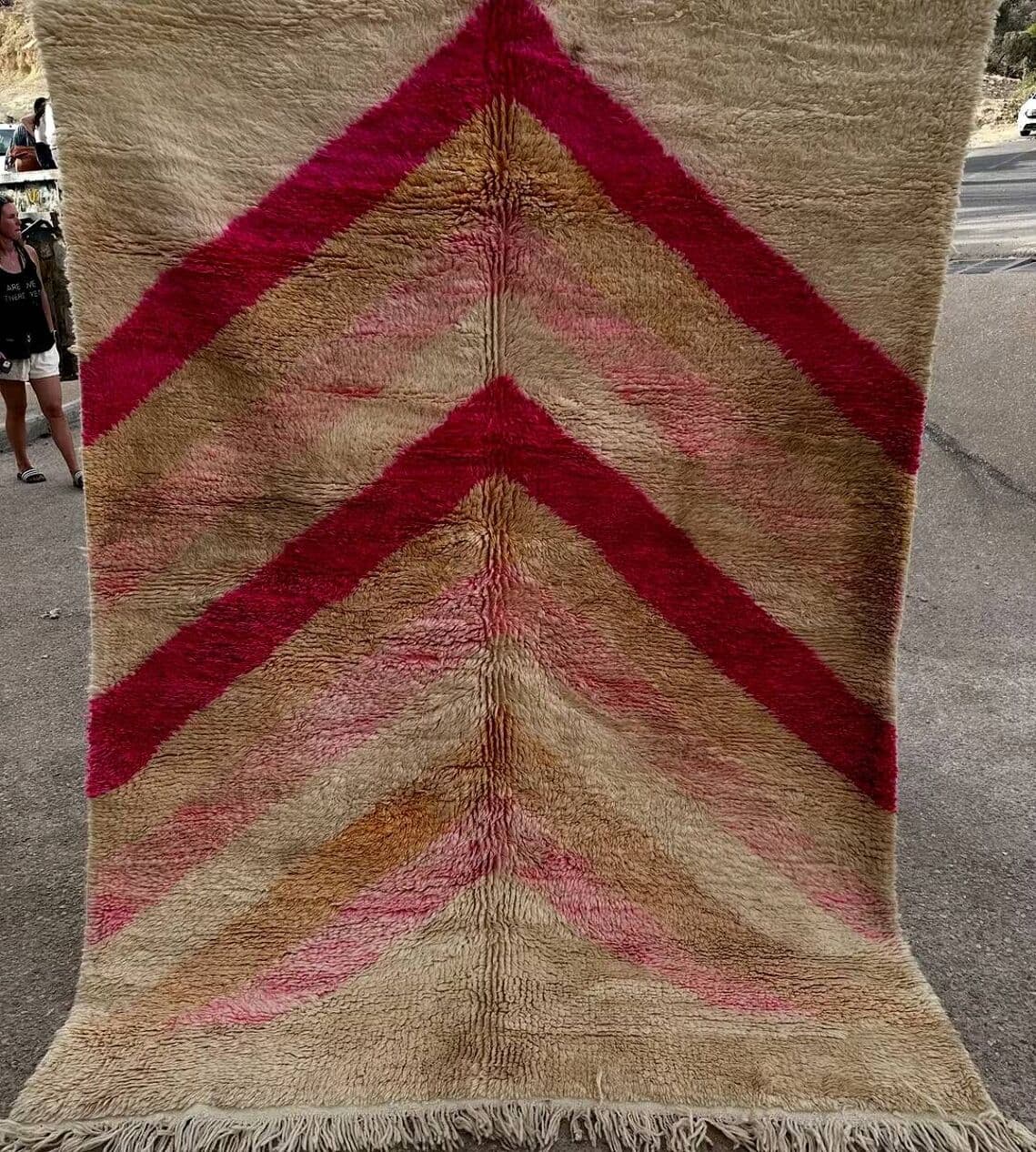 Handwoven rug 150x250 cm, wool, multicolor, Morocco - 199418