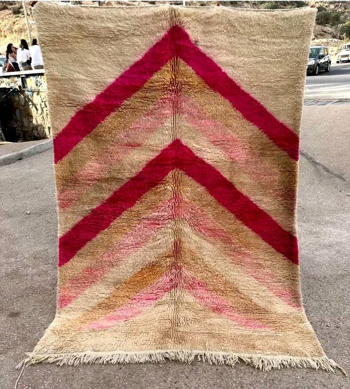 Handwoven rug 150x250 cm, wool, multicolor, Morocco - 199415