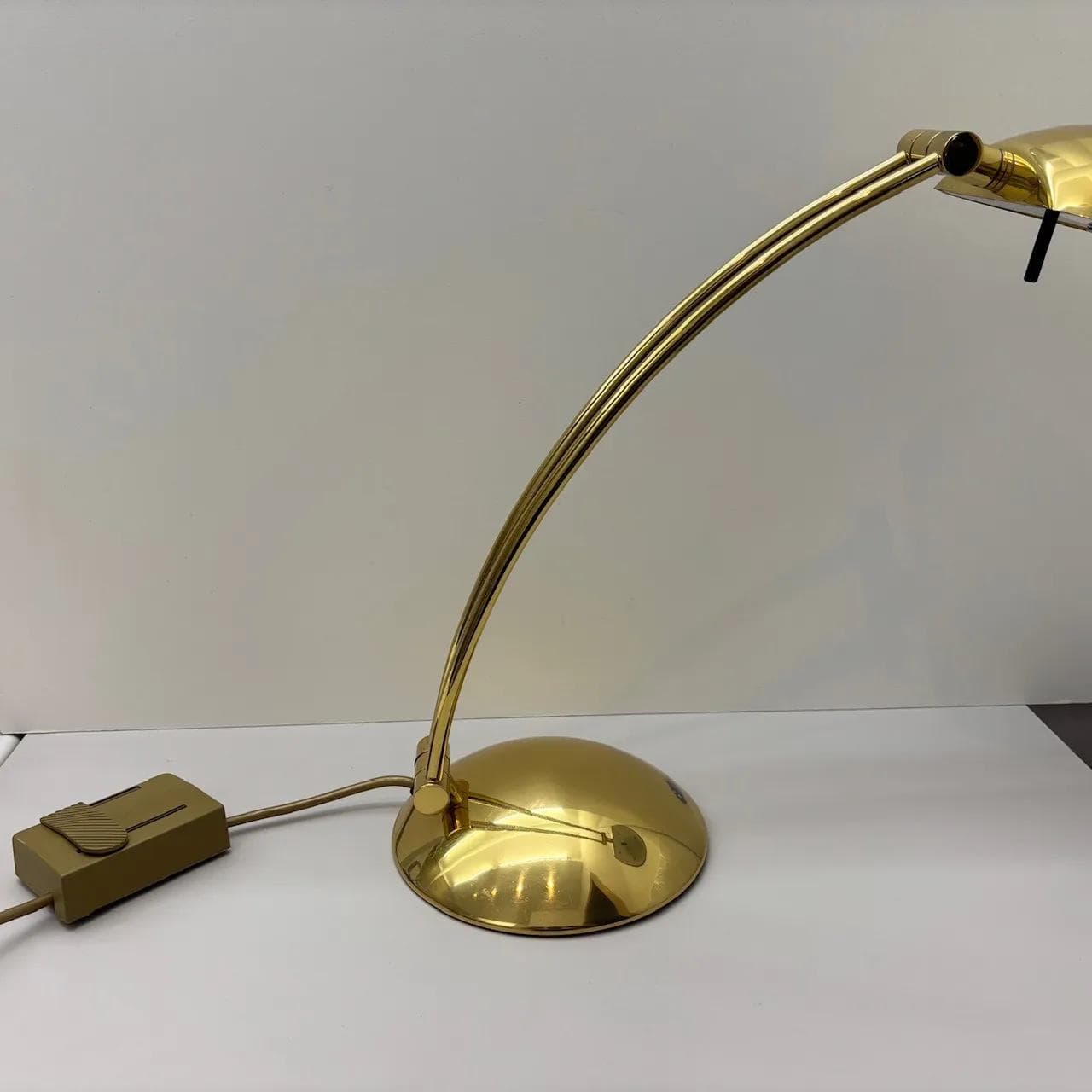 Lampa biurkowa, złoty mosiądz, Hustadt Leuchten, Niemcy, lata 70. - 14031