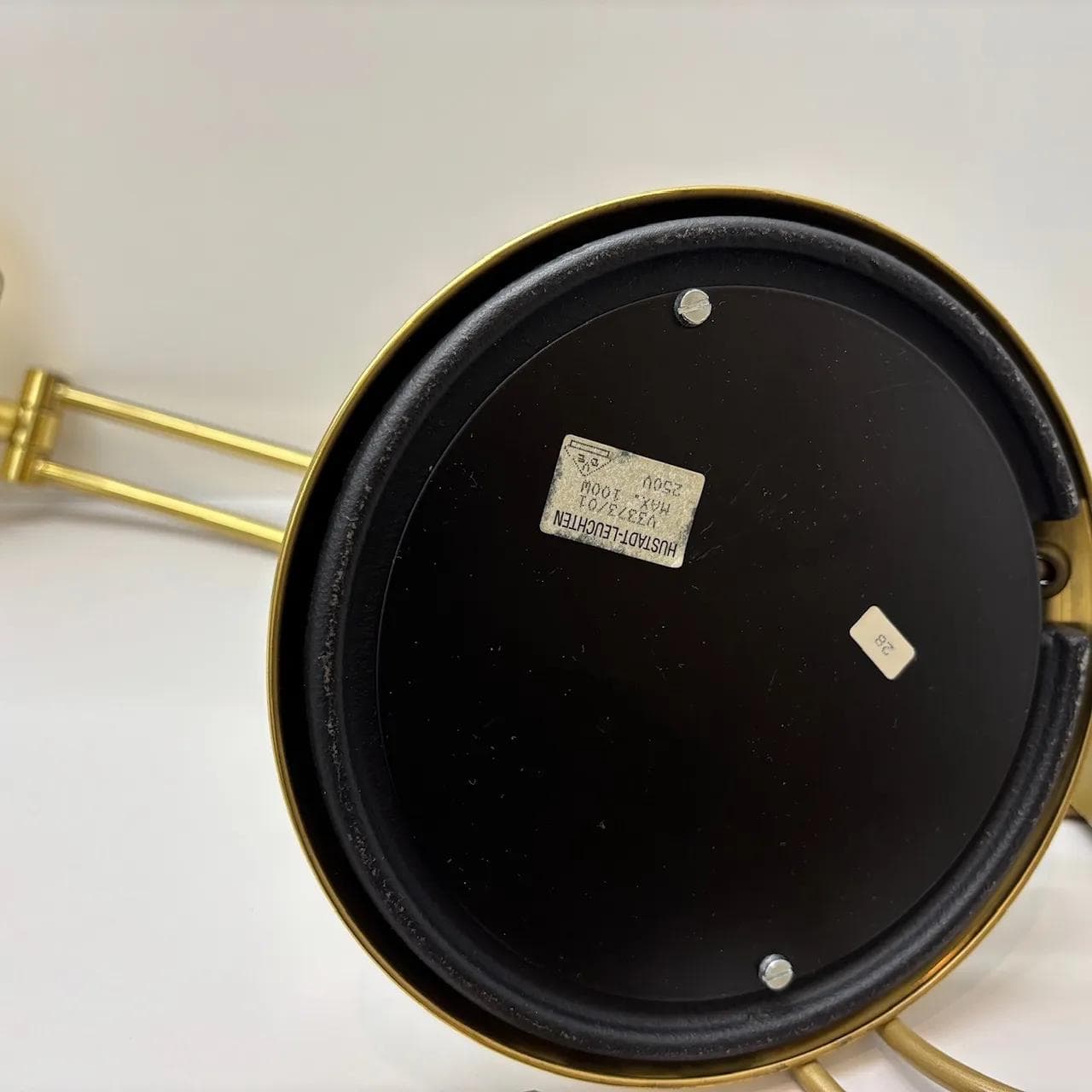 Lampa biurkowa, złoty mosiądz, Hustadt Leuchten, Niemcy, lata 70. - 14034