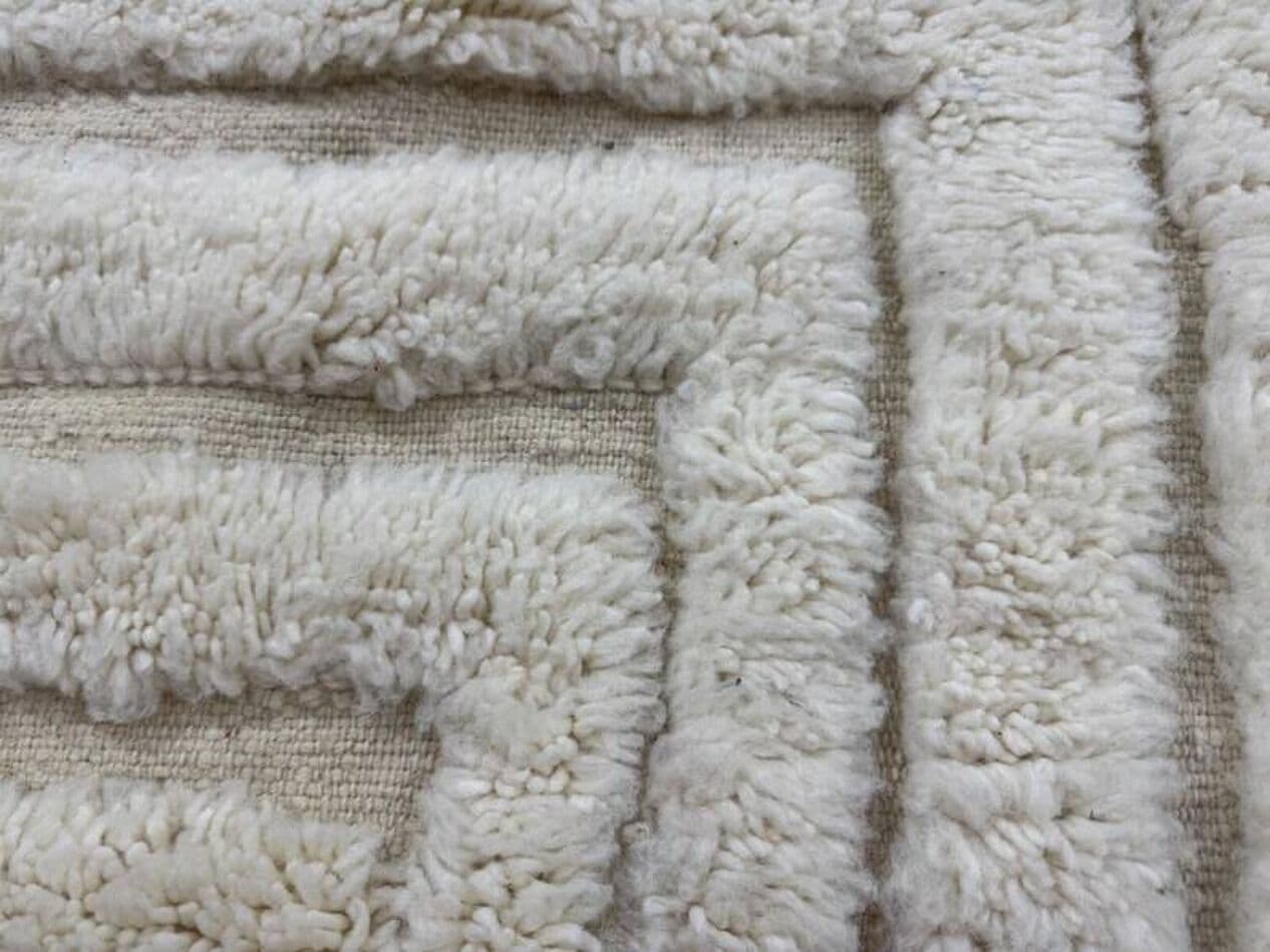 Ręcznie tkany dywan 250x150 cm, wełna, biały, Maroko - 199348