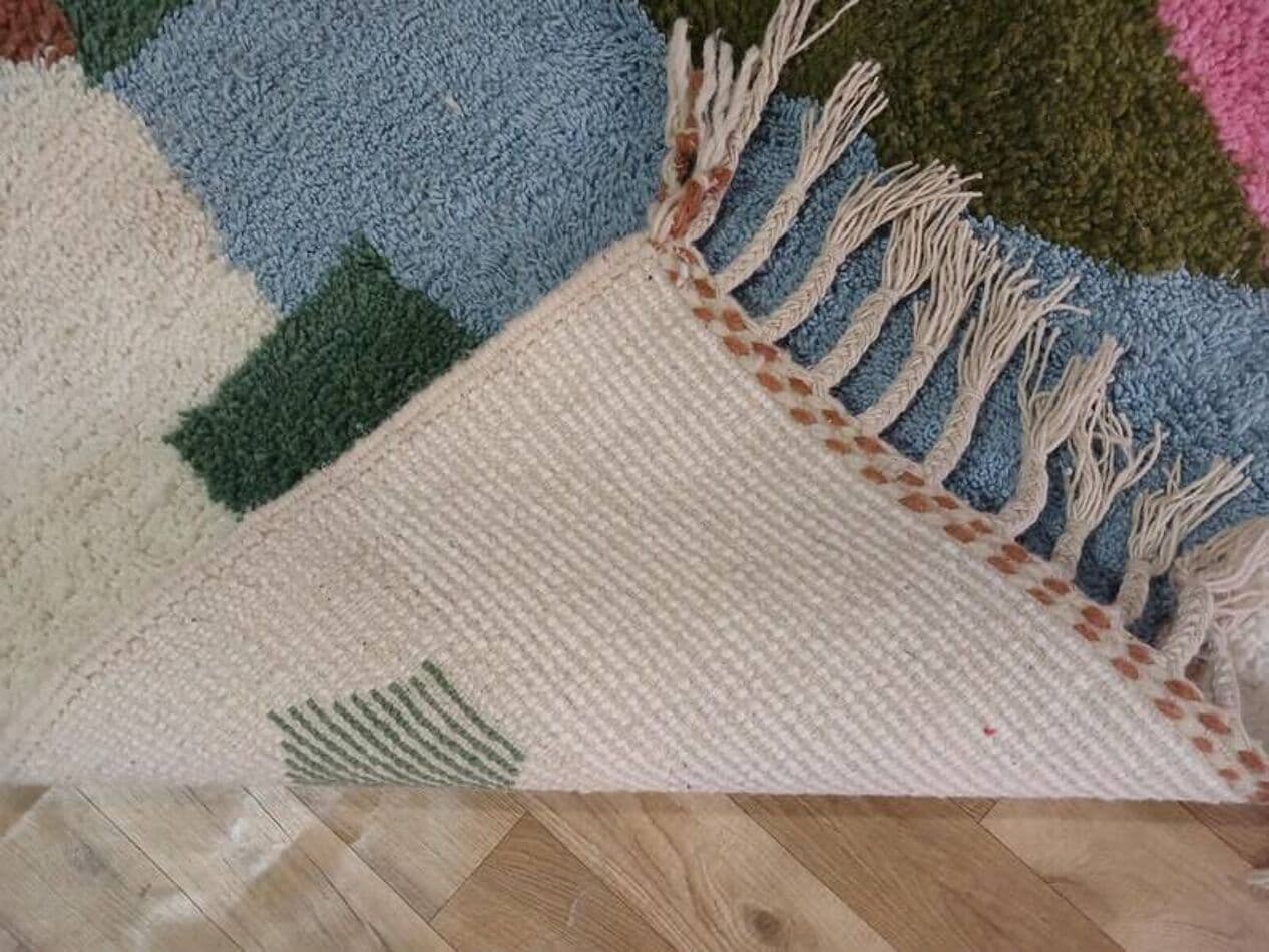 Ręcznie tkany dywan 200x300 cm, wełna, multikolor, Maroko - 199300