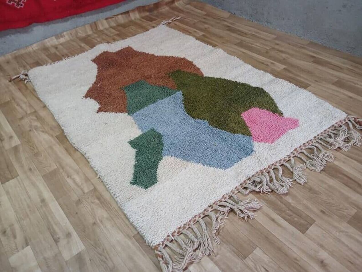 Ręcznie tkany dywan 200x300 cm, wełna, multikolor, Maroko - 199298