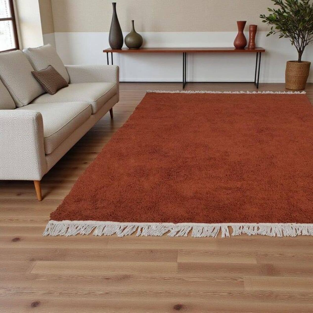 Ręcznie tkany dywan 200x300 cm, wełna, brązowy, Maroko - 199250