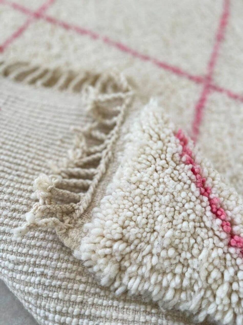 Ręcznie tkany dywan 250x150 cm, wełna, kość słoniowa, Maroko - 199223