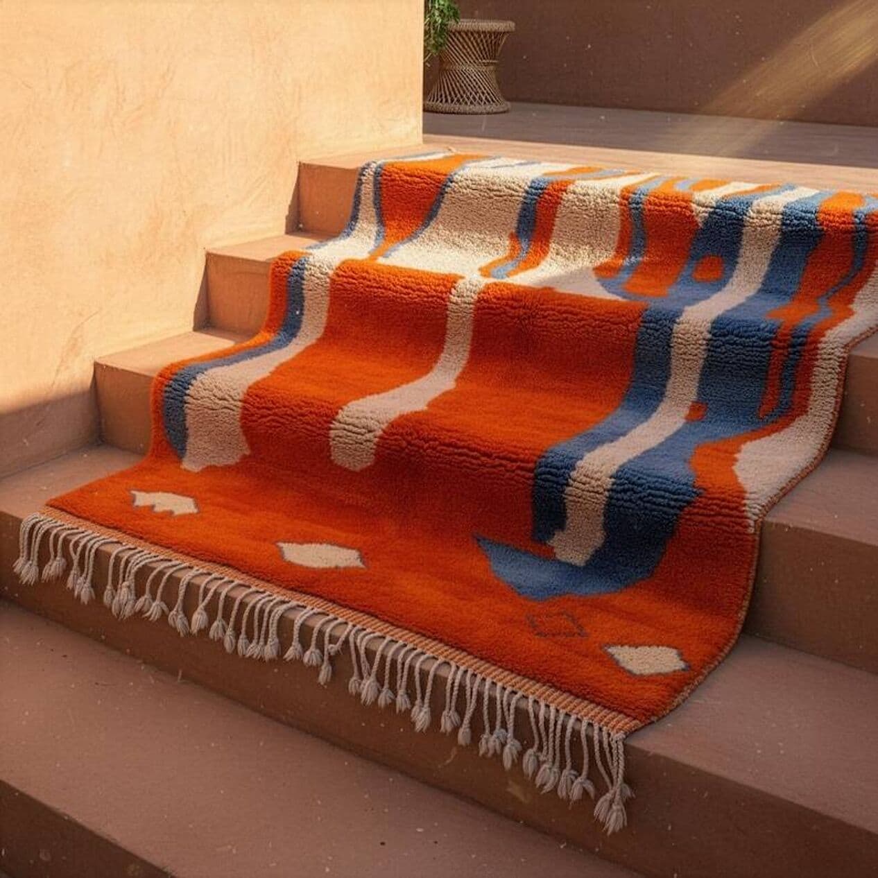 Ręcznie tkany dywan 200x300 cm, wełna, multikolor, Maroko - 199216