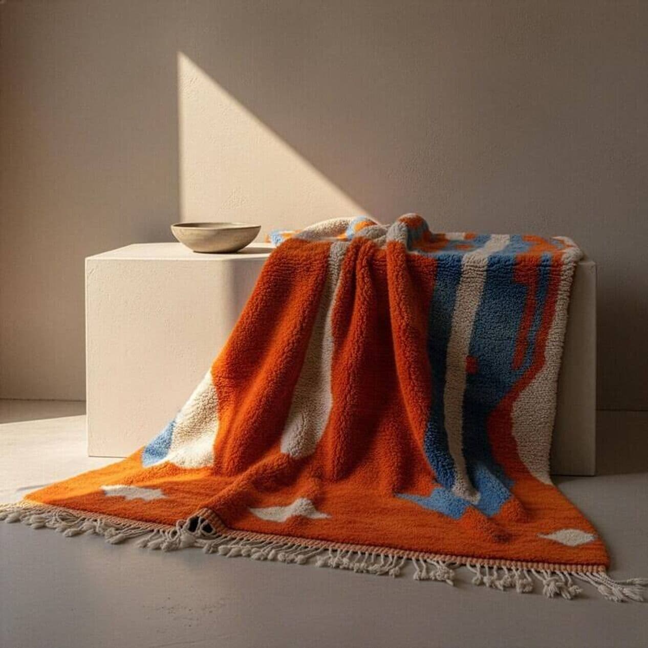 Ręcznie tkany dywan 200x300 cm, wełna, multikolor, Maroko - 199214