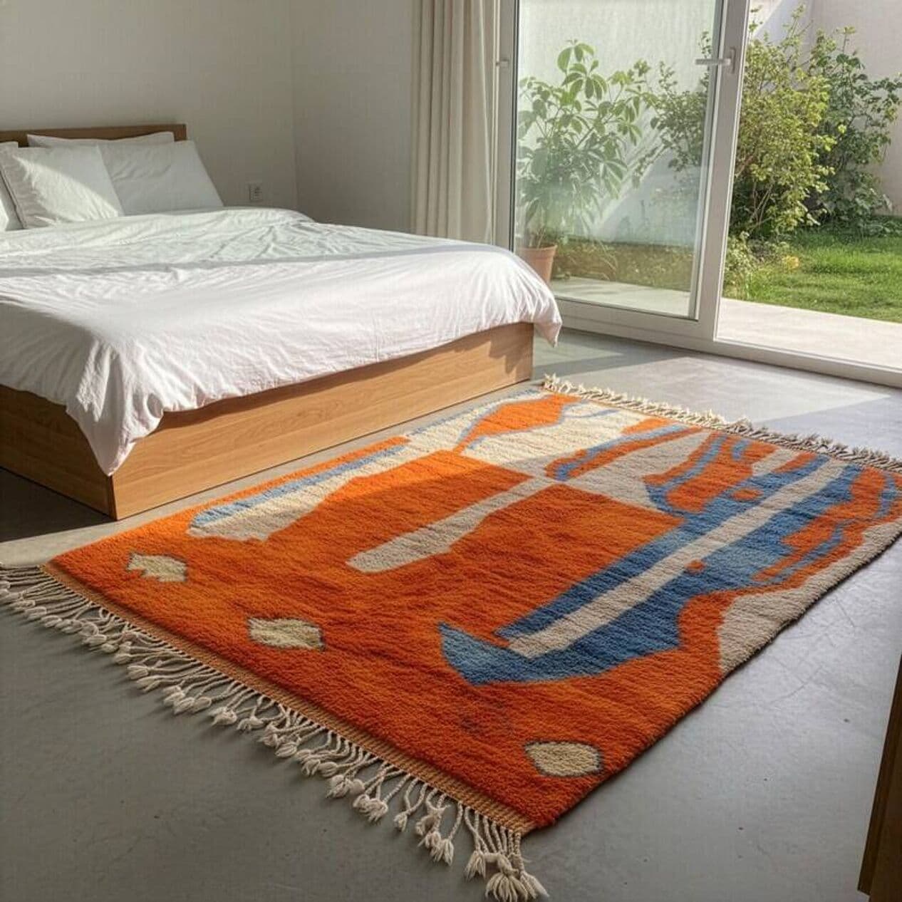 Ręcznie tkany dywan 200x300 cm, wełna, multikolor, Maroko - 199215