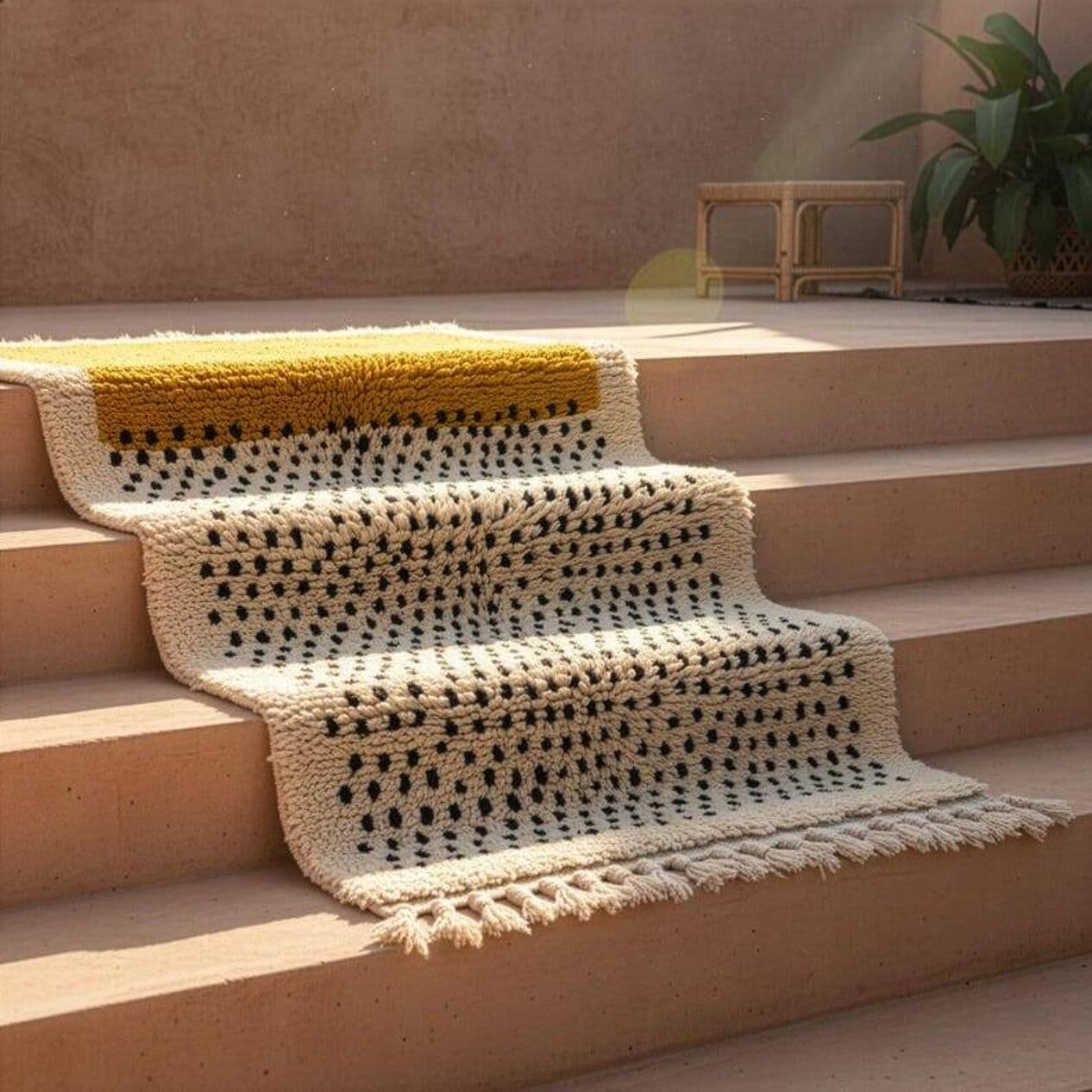 Ręcznie tkany dywan 250x150 cm, wełna, multikolor, Maroko - 199207