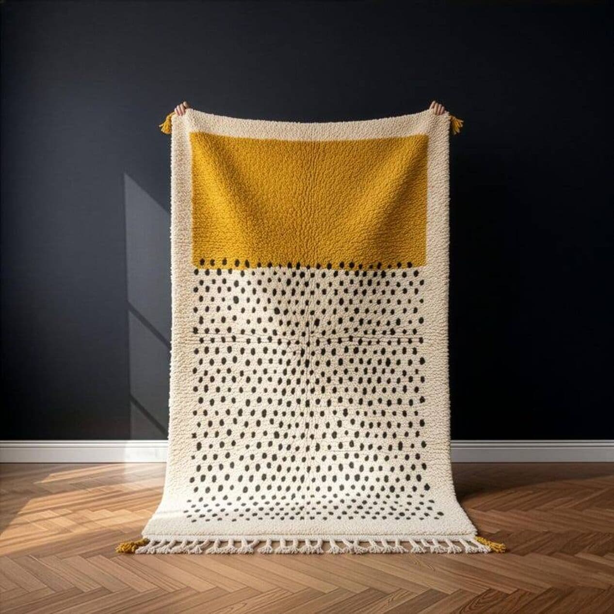 Ręcznie tkany dywan 250x150 cm, wełna, multikolor, Maroko - 199210