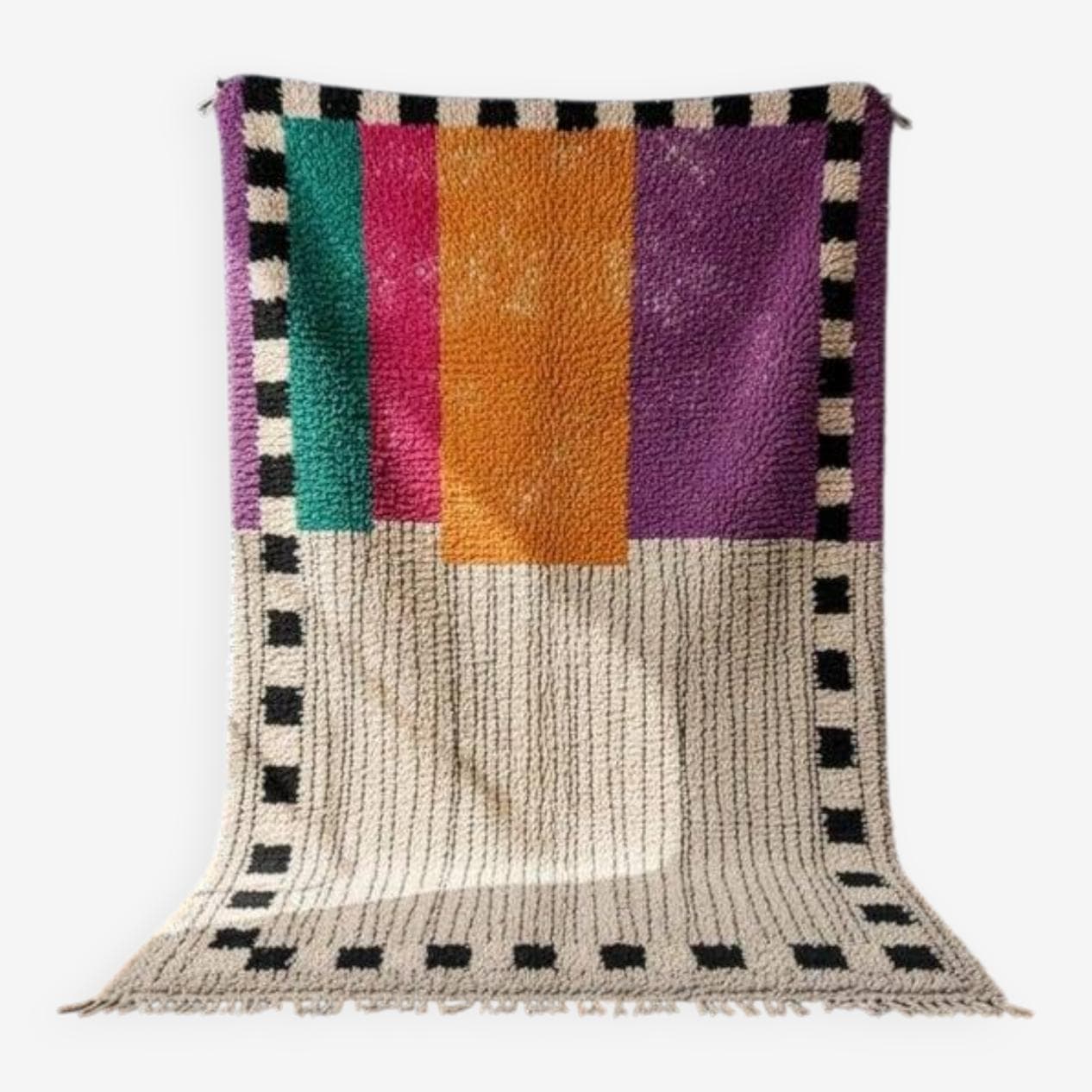 Ręcznie tkany dywan 100x200 cm, wełna, multikolor, Maroko - 199192