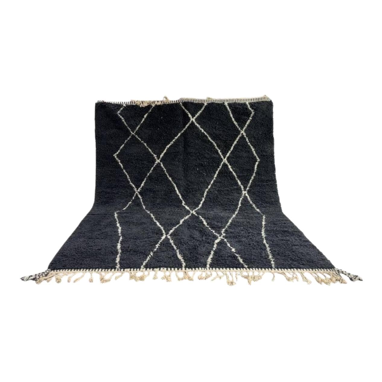 Ręcznie tkany dywan 250x200 cm, wełna, czarny, kremowy, Maroko