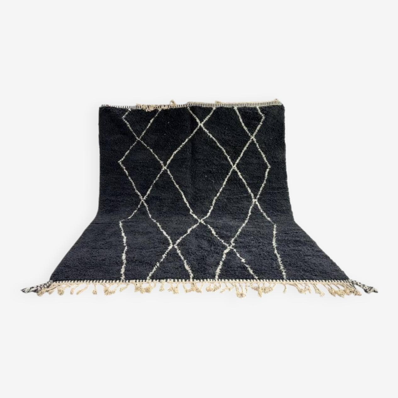 Ręcznie tkany dywan 250x200 cm, wełna, czarny, kremowy, Maroko - 199171