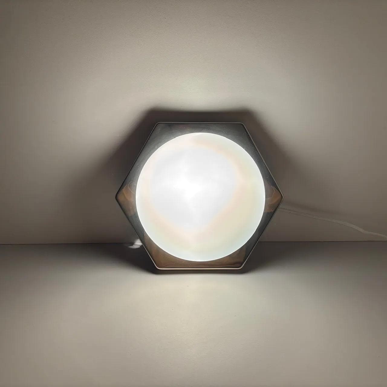 Pair of wall sconces, chrome silver steel, opal glass, N-Licht, Germany, 1980s. - 14023